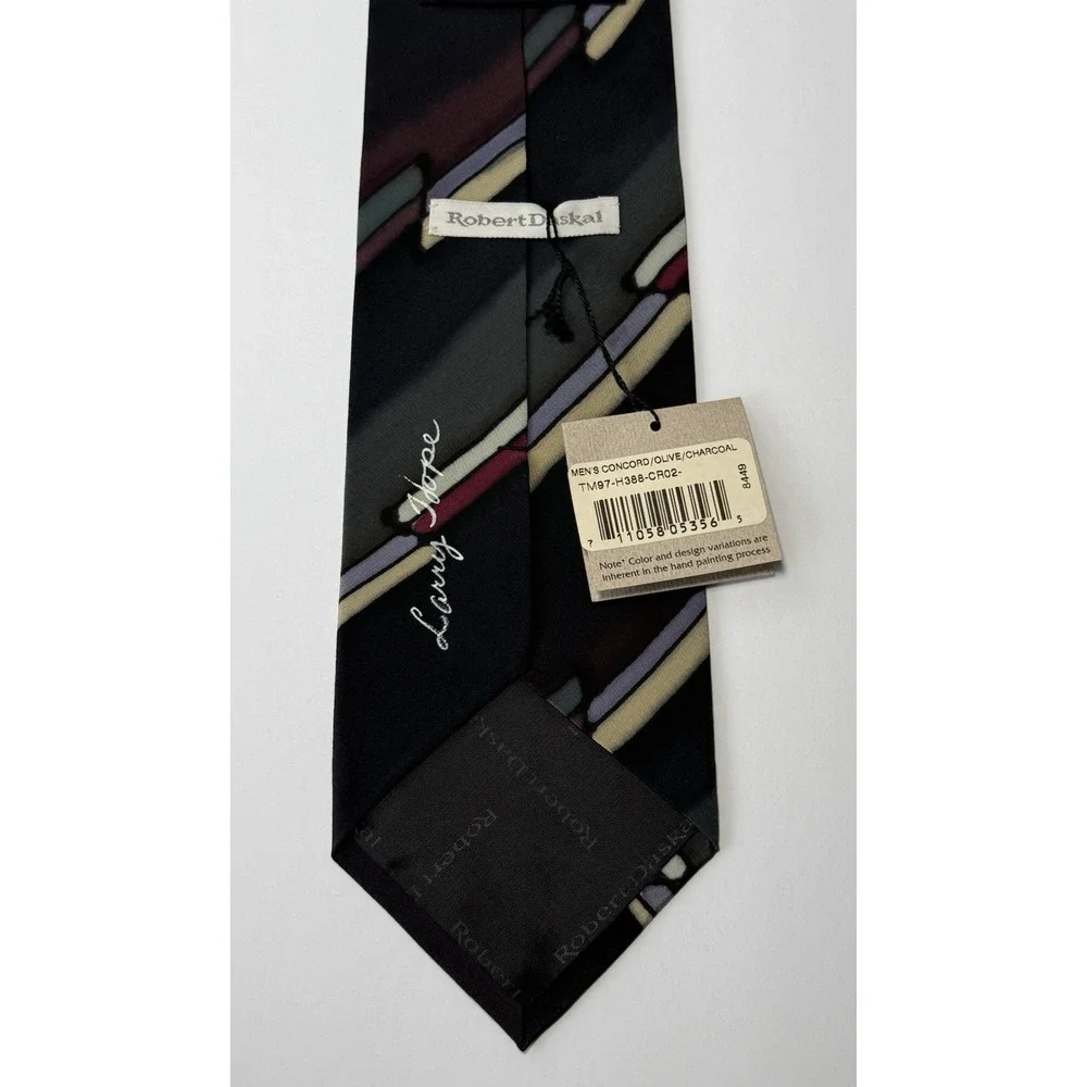Robert‎ Daskal Hand Painted Artist Signed 100% Silk Tie NEW/Pre-Owned-Lot 3-USA